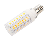 Bulbrite Dimmable 5W 120V 2700K T6 Clear LED Bulb, E12 Base, Enclosed Fixture Rated